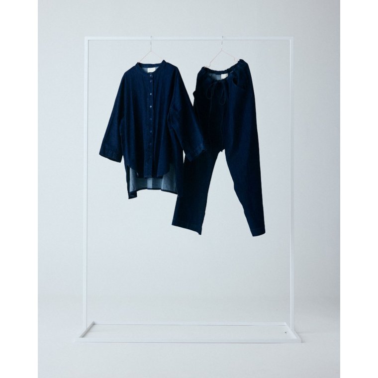 FRAU - Seoul denim skjorte - Dark blue denim