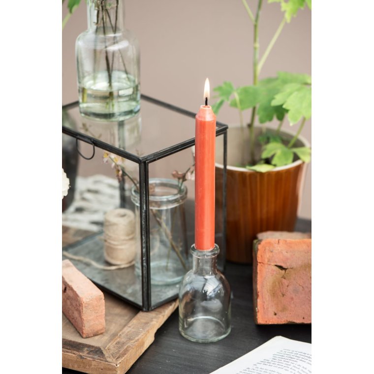 Ib Laursen - Kronelys lvfaldsrd rustik - 4 stk.