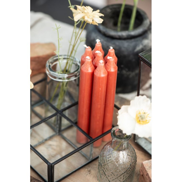 Ib Laursen - Kronelys lvfaldsrd rustik - 4 stk.