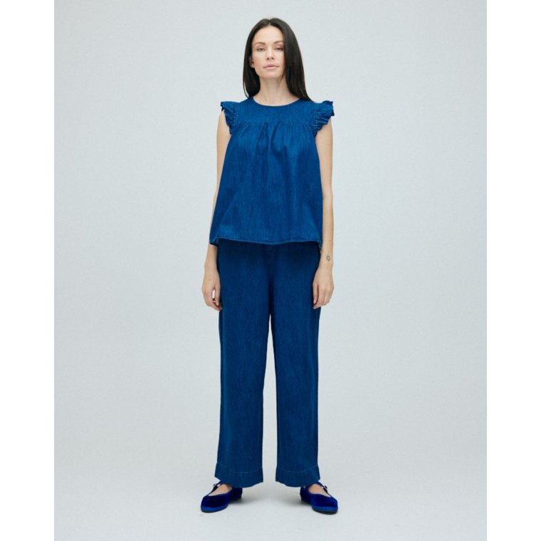 FRAU - Stockholm denim top - Clear Blue Denim