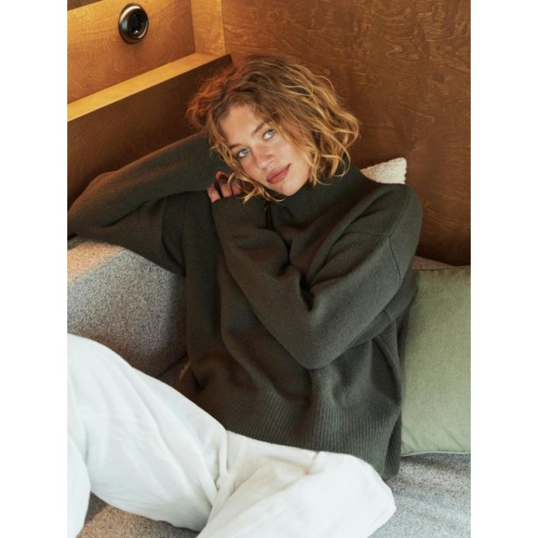 Neo Noir - Paulina Knit Blouse - Moss Green