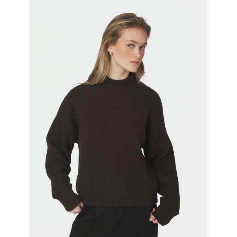 Neo Noir - Paulina Knit Blouse - Dark brown