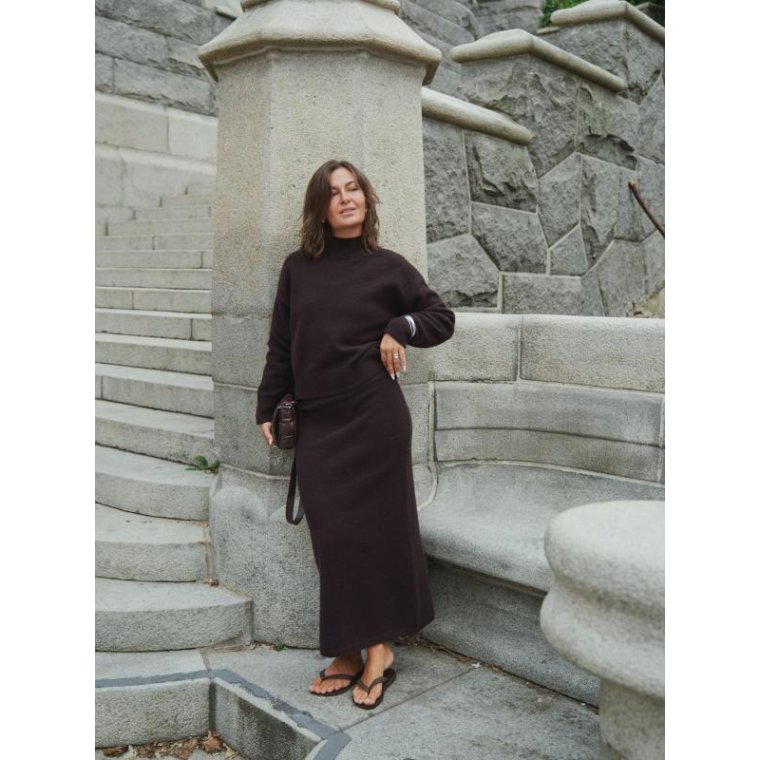 Neo Noir - Paulina Knit Blouse - Dark brown