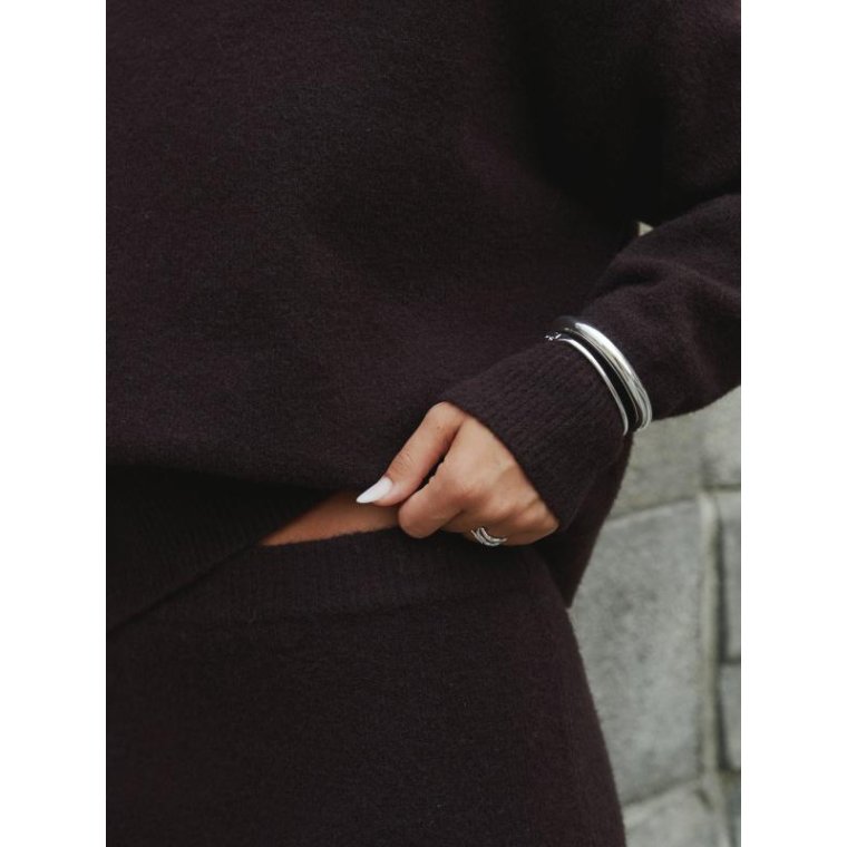 Neo Noir - Paulina Knit Blouse - Dark brown