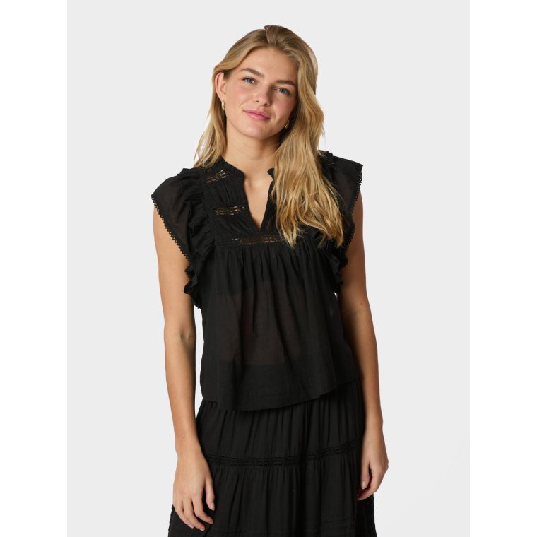 Neo Noir - JAYLA S VOILE TOP - Black