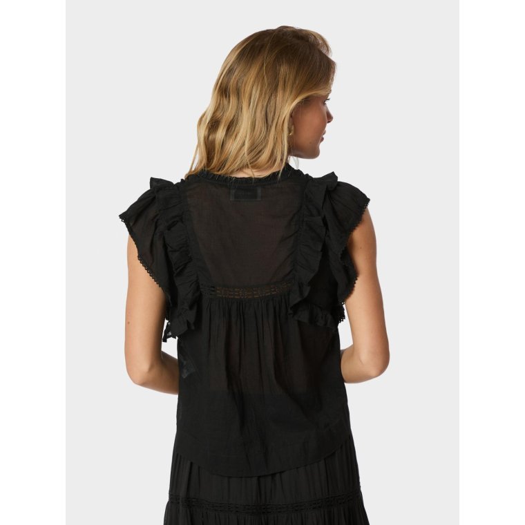 Neo Noir - JAYLA S VOILE TOP - Black