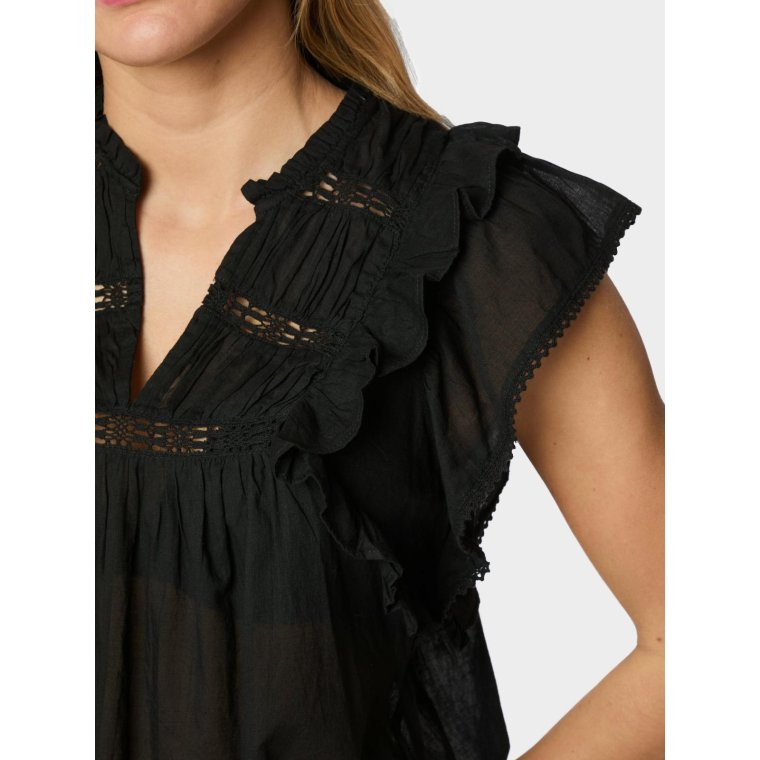 Neo Noir - JAYLA S VOILE TOP - Black