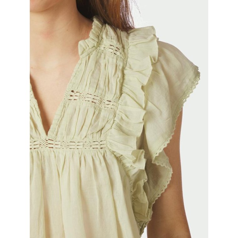 Neo Noir - Jayla S Voile Top - Pistachio