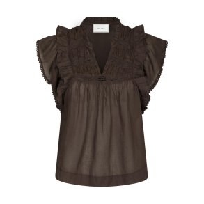 Neo Noir - JAYLA S VOILE TOP - Dark brown