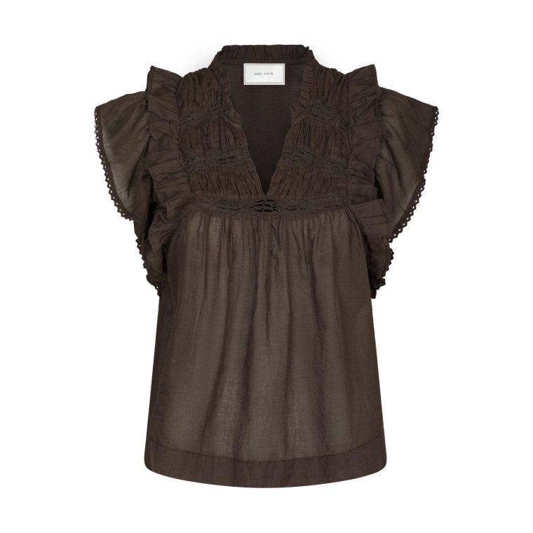 Neo Noir - JAYLA S VOILE TOP - Dark brown