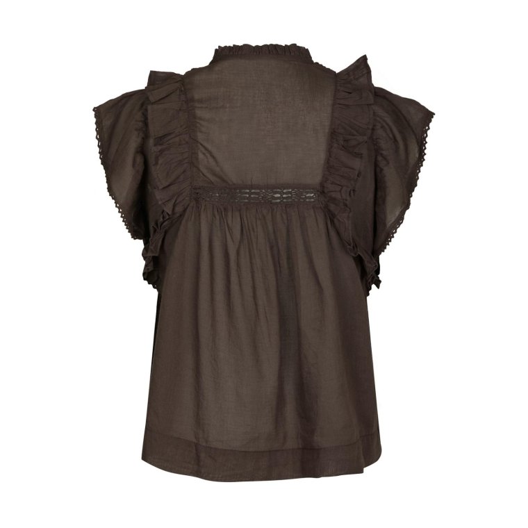 Neo Noir - JAYLA S VOILE TOP - Dark brown