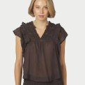 Neo Noir - JAYLA S VOILE TOP - Dark brown