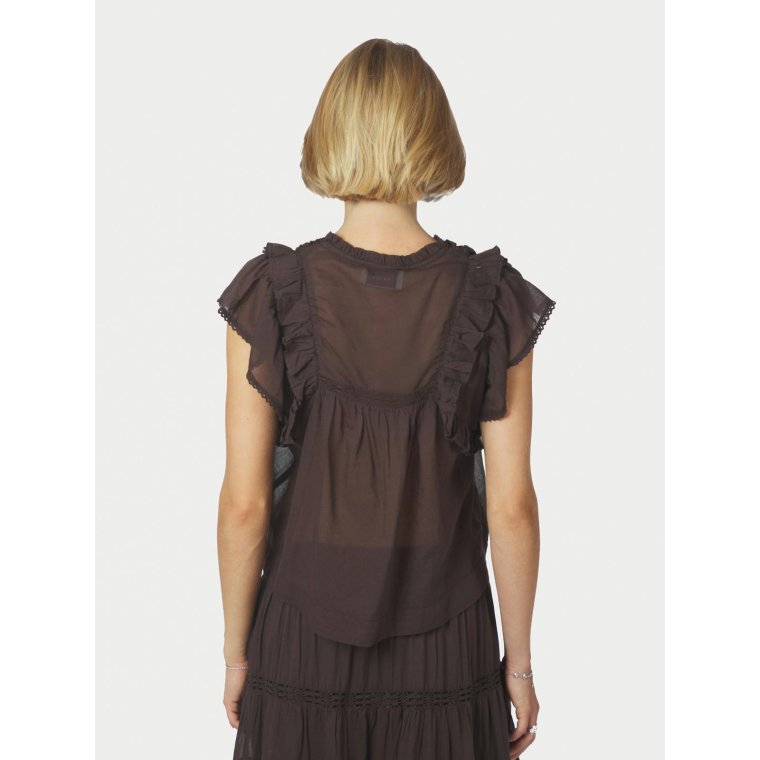 Neo Noir - JAYLA S VOILE TOP - Dark brown