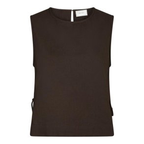Neo Noir - Svetlana linen Top - Dark brown