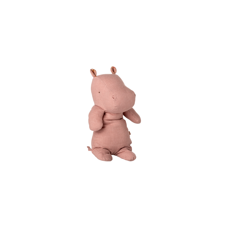 MAILEG - Safari friends, Flodhest, Medium - Rosa