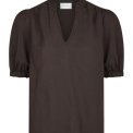 Neo Noir - ODESA LINEN BLOUSE - Dark brown