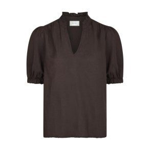 Neo Noir - ODESA LINEN BLOUSE - Dark brown