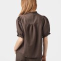 Neo Noir - ODESA LINEN BLOUSE - Dark brown