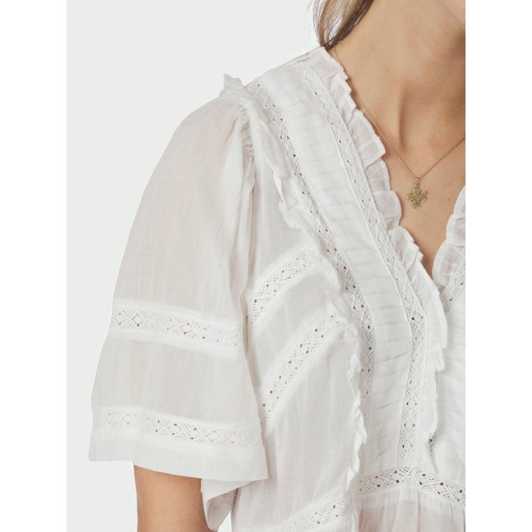 Neo Noir - Evienne S Voile Top - White