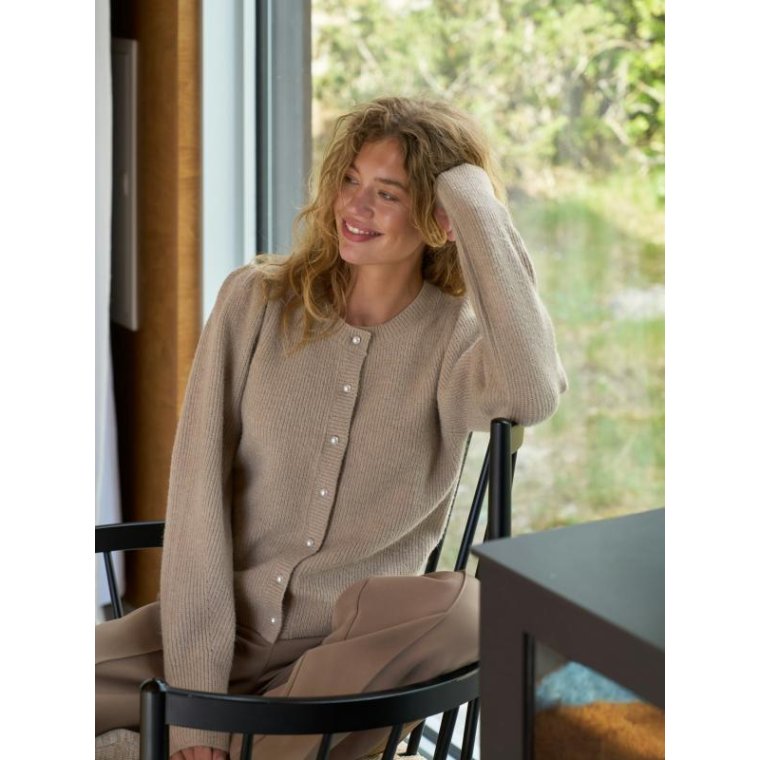 Neo Noir - Nuna Knit Cardigan - Warm Grey