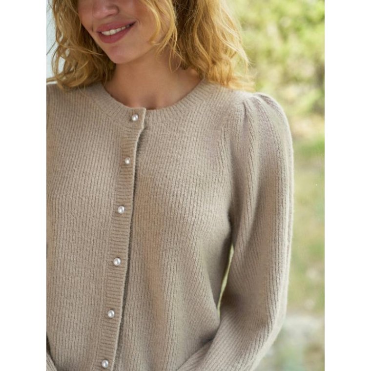 Neo Noir - Nuna Knit Cardigan - Warm Grey