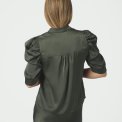 Neo Noir - Roella Heavy Sateen Blouse - Deep Green