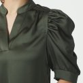 Neo Noir - Roella Heavy Sateen Blouse - Deep Green