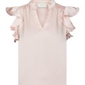 Neo Noir - Stella Heavy Sateen Blouse - Light pink