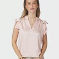 Neo Noir - Stella Heavy Sateen Blouse - Light pink