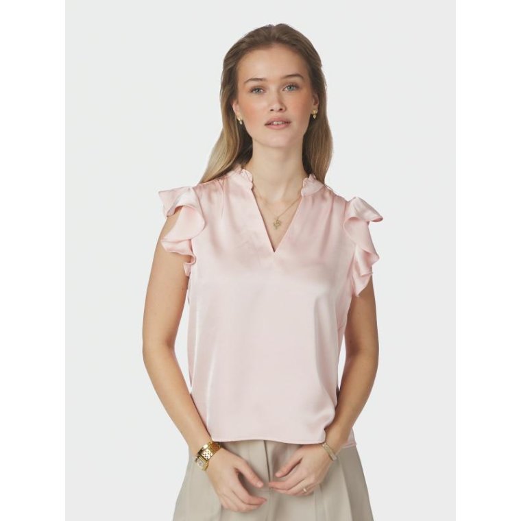 Neo Noir - Stella Heavy Sateen Blouse - Light pink