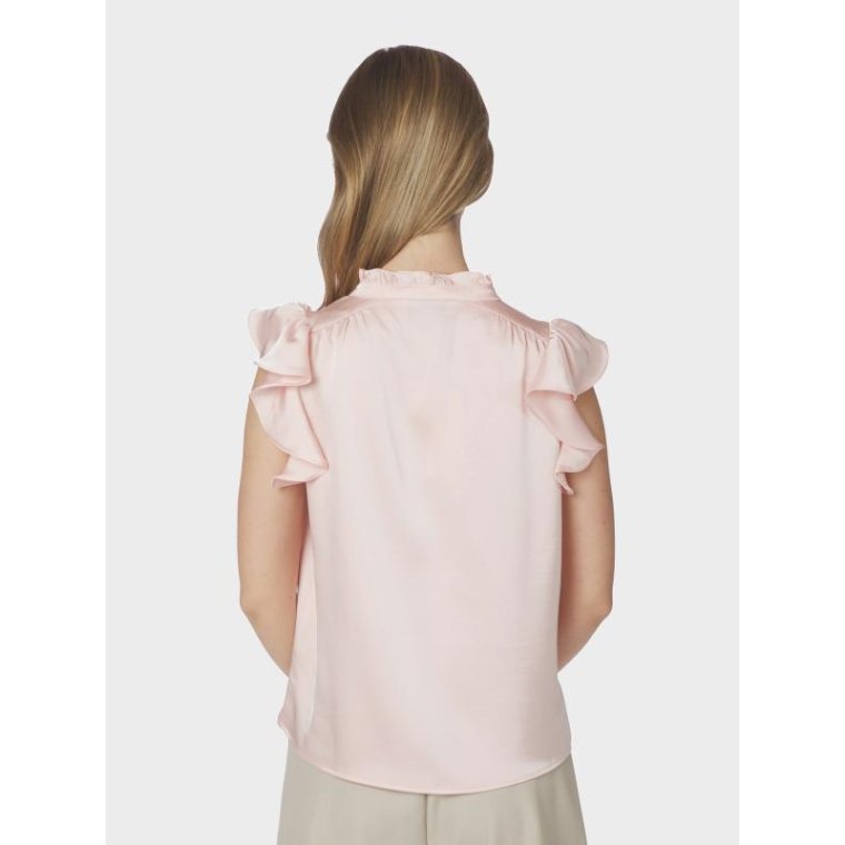 Neo Noir - Stella Heavy Sateen Blouse - Light pink