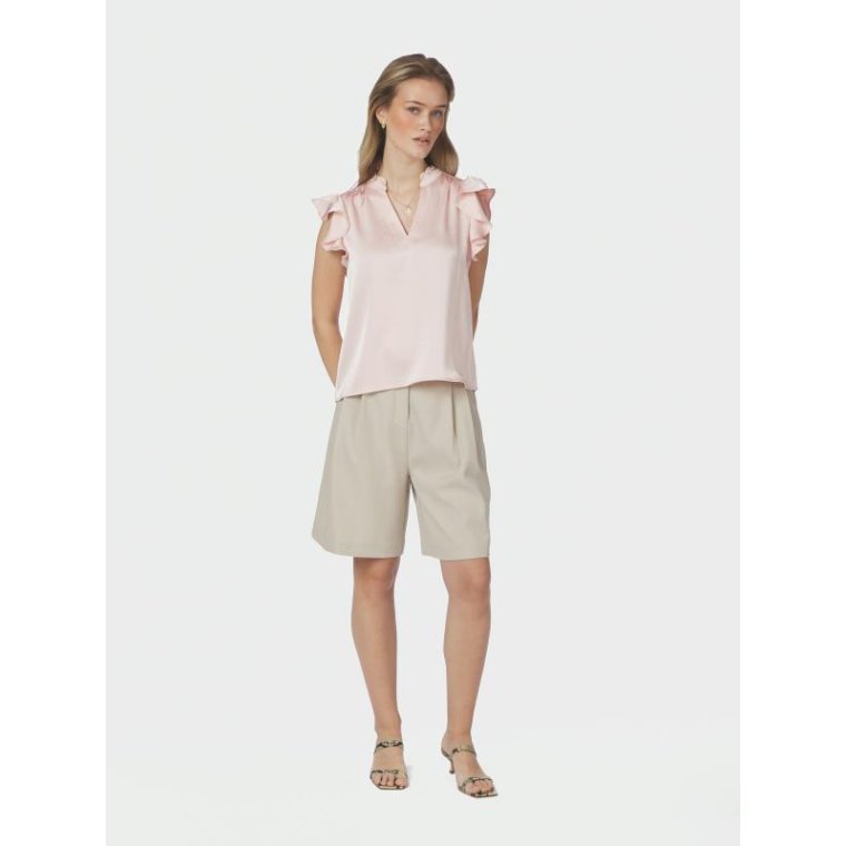 Neo Noir - Stella Heavy Sateen Blouse - Light pink