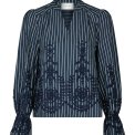 Neo Noir - Amara Stripe Emb Blouse - Navy