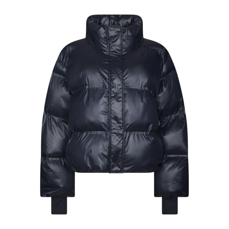 Neo Noir - Rhea Shiny Puffer Jacket - Navy