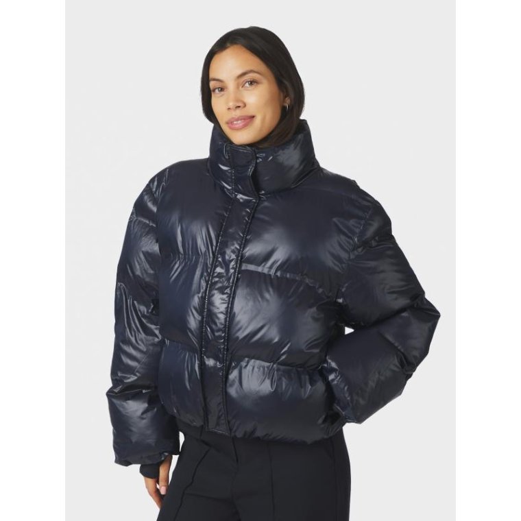 Neo Noir - Rhea Shiny Puffer Jacket - Navy