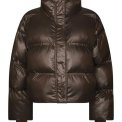 Neo Noir - Rhea Shiny Puffer Jacket - Chocolate Brown