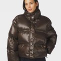 Neo Noir - Rhea Shiny Puffer Jacket - Chocolate Brown