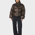 Neo Noir - Rhea Shiny Puffer Jacket - Chocolate Brown