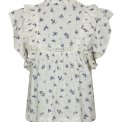 Neo Noir - Jayla Small Blossom Top - White Blue