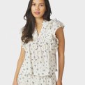 Neo Noir - Jayla Small Blossom Top - White Blue