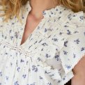 Neo Noir - Jayla Small Blossom Top - White Blue