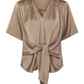 Neo Noir - Casadia Heavy Sateen Blouse - Dark Taupe