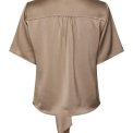 Neo Noir - Casadia Heavy Sateen Blouse - Dark Taupe