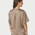 Neo Noir - Casadia Heavy Sateen Blouse - Dark Taupe