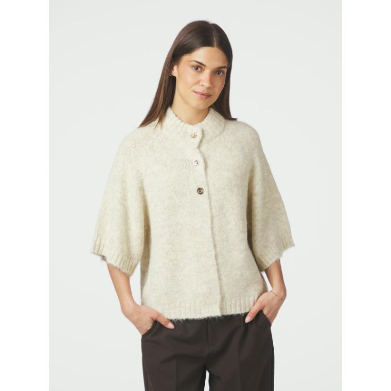 Neo Noir - Benuta Fluffy Knit Cardigan - Ivory