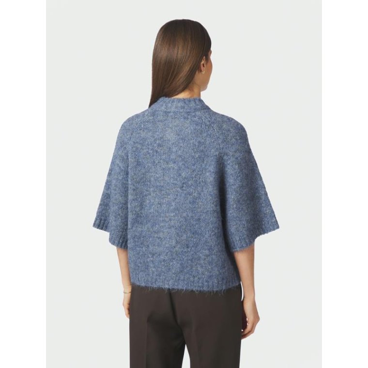 Neo Noir - Benuta Fluffy Knit Cardigan - Smoke Blue