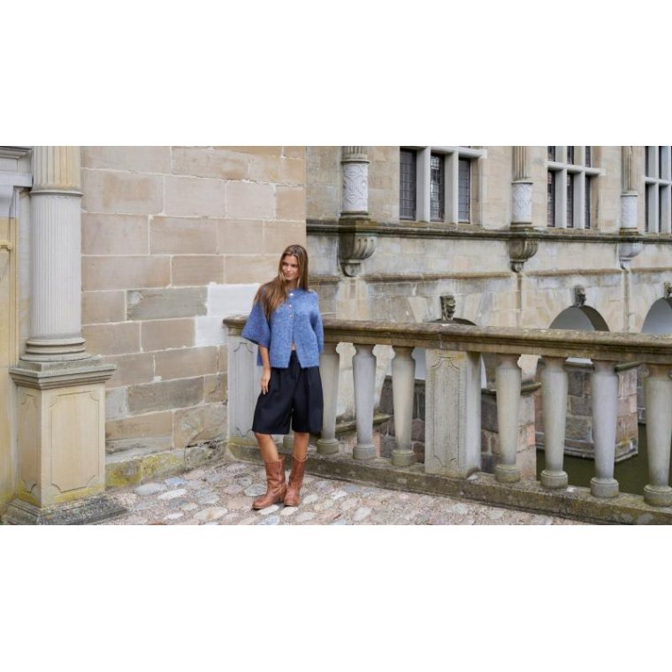 Neo Noir - Benuta Fluffy Knit Cardigan - Smoke Blue