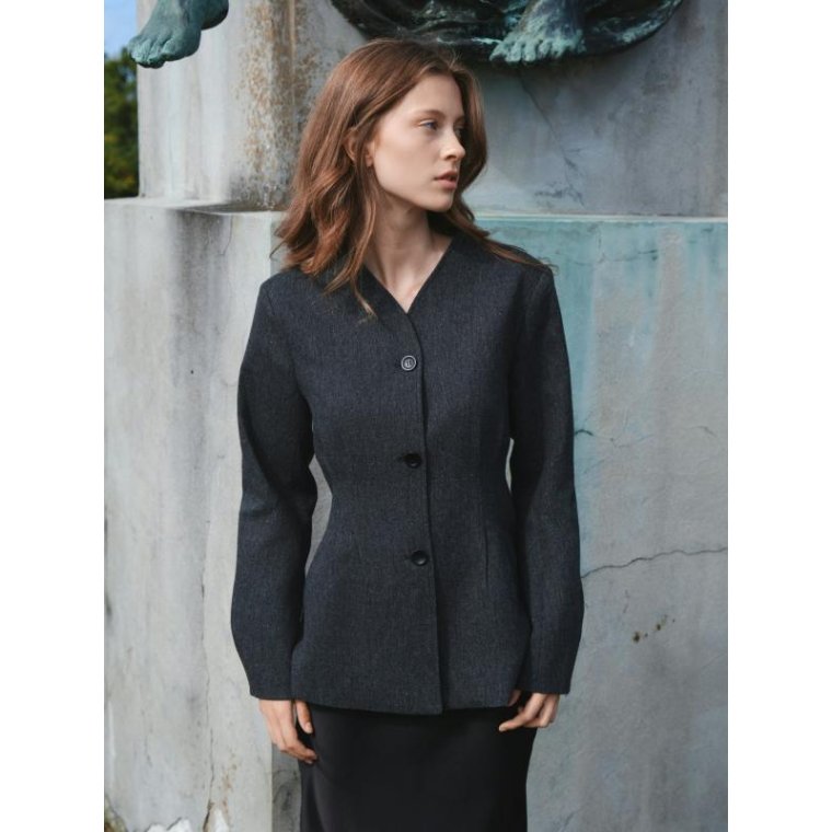 Neo Noir - Senara Blazer - DARK GREY MELANGE	