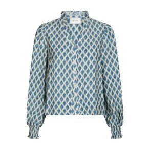 Neo Noir - Delsie Print Blouse - Smoke Blue