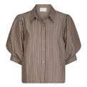 Neo Noir - Etta Soft Stripe Stone Shirt - Brown